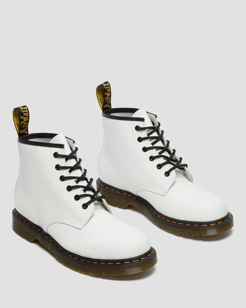 Botines Dr Martens 101 Yellow Stitch Smooth Cuero Hombre Blancos | MX 387HAP